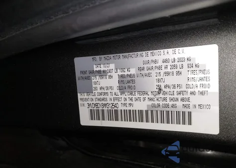 2021 Mazda Cx-30 2.5 Turbo Premium from USA, damaged, VIN 3MVDMBDY8MM312540